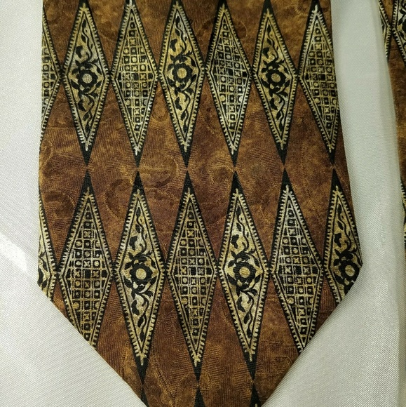 Hickey Freeman Tie Geometric Diamond Tie - Picture 1 of 4